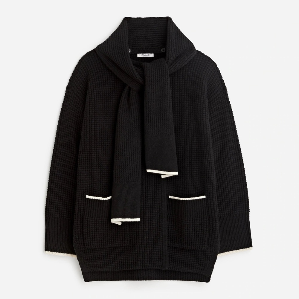 Madewell Merino Wool-Blend Scarf Sweater Jacket